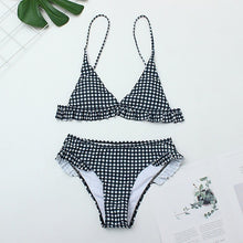 Load image into Gallery viewer, Frilly Square Pattern Swimsuit