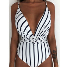 Load image into Gallery viewer, Low-cut Floral Swimsuit