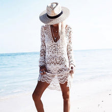 Load image into Gallery viewer, Women Hollow Print Beach Dress