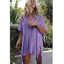 Load image into Gallery viewer, Women Hollow Print Beach Dress